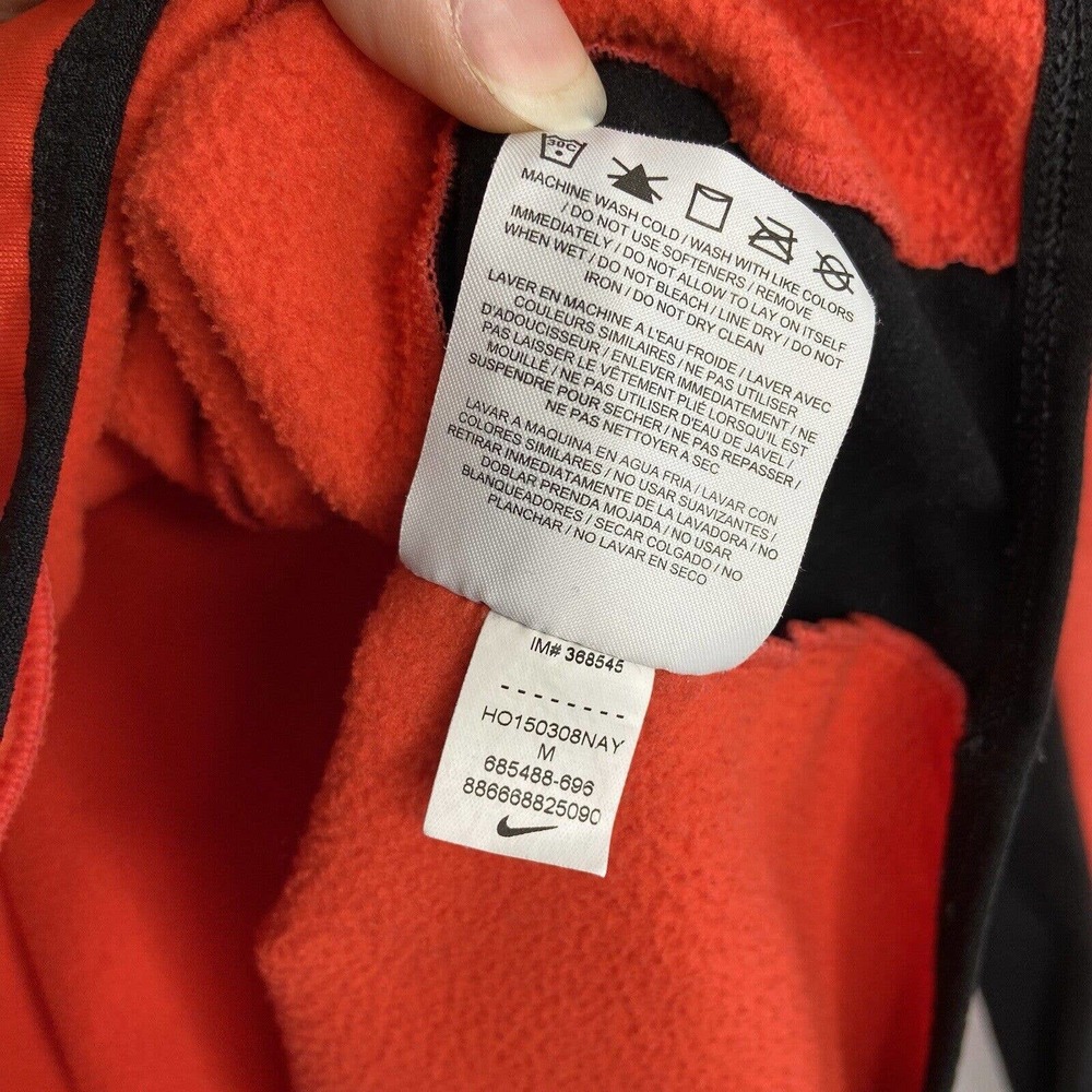 Nike Therma-Fit Hooded Pullover Sweatshirt Size Medium Red Orange Snakeskin - Picture 8 of 14